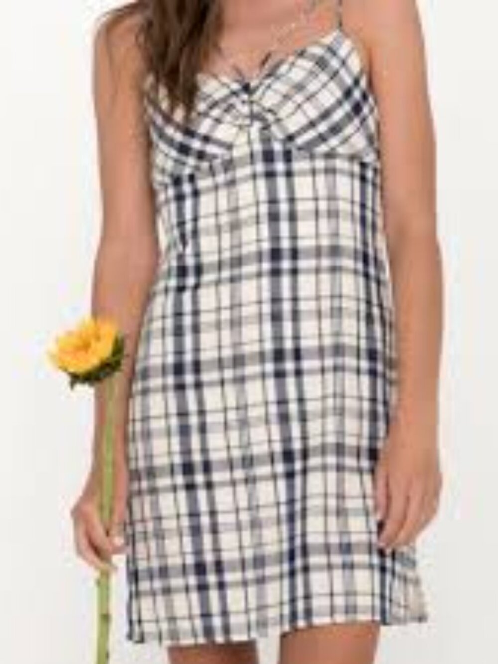 Miss‎ Me Plaid Check Tartan Dress Blue Ivory Size Medium